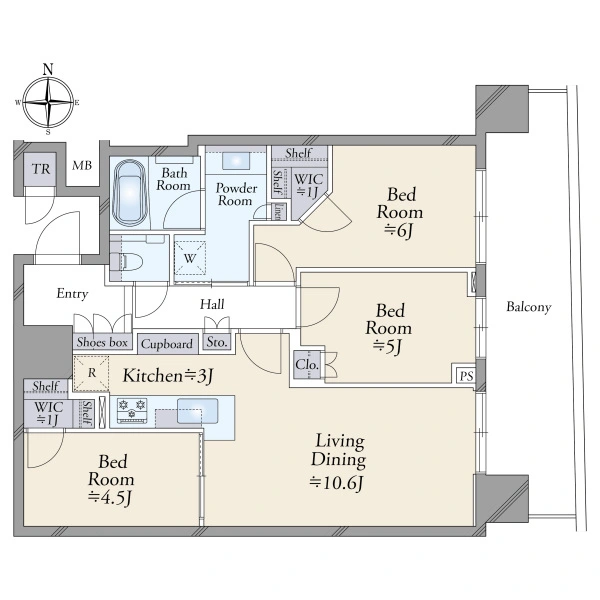 パークタワー晴海 間取図