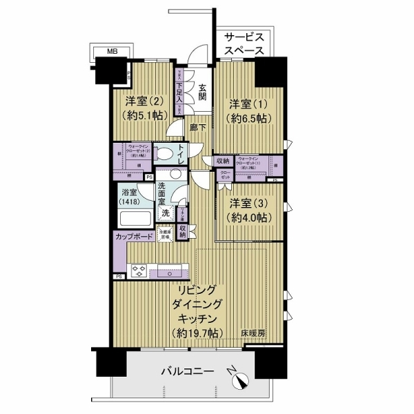 パークホームズ田無ザガーデン 間取図