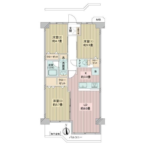 カームタウン南花畑 間取図
