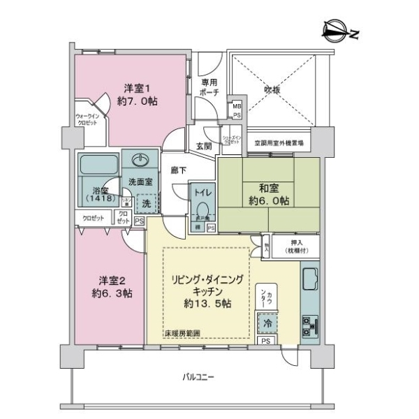 ライオンズヒルズ横濱新子安 間取図