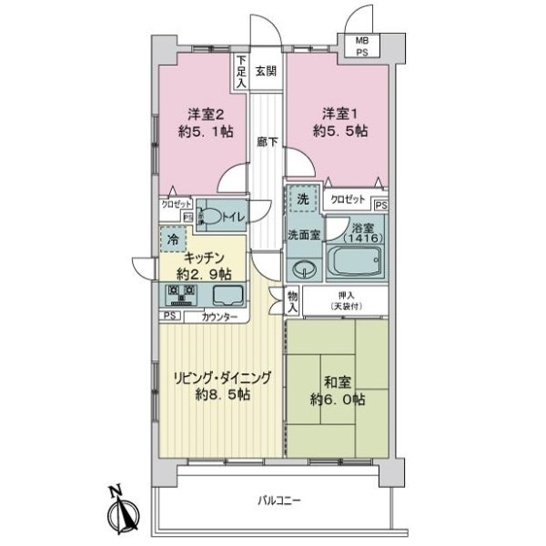 ライオンズマンション練馬北町 間取図