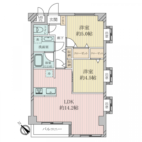 ライオンズマンション上野毛第3 間取図