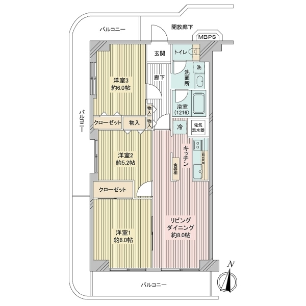 レック東多摩川スカイハイツ１号館 間取図