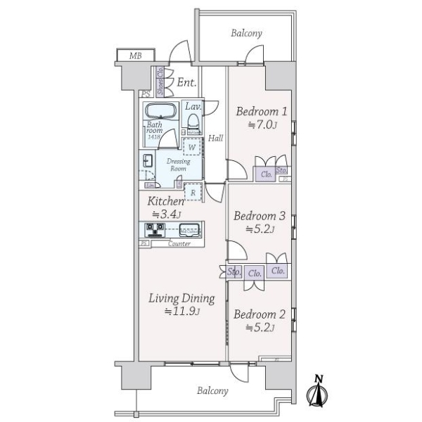 クレヴィア辰巳 間取図