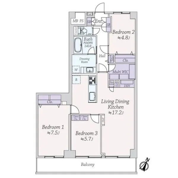木場サニータウン１号棟 間取図