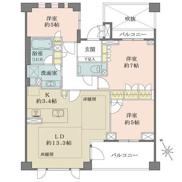 パークハウス玉川岡本 間取図