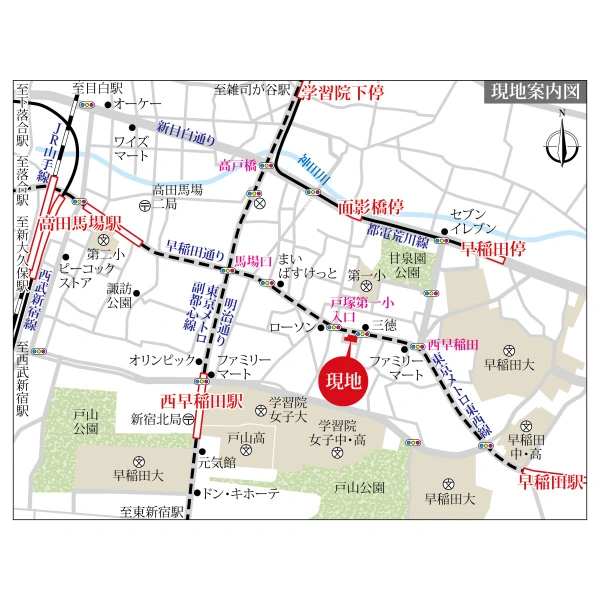 パティオ西早稲田 現地案内図