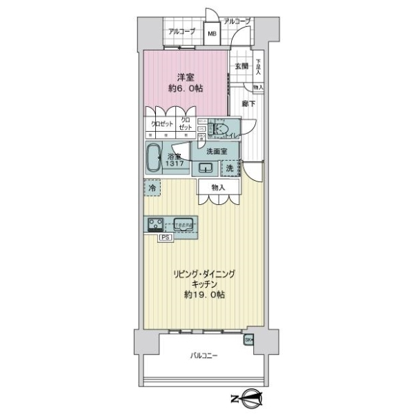 四条烏丸クロスマーク 間取図