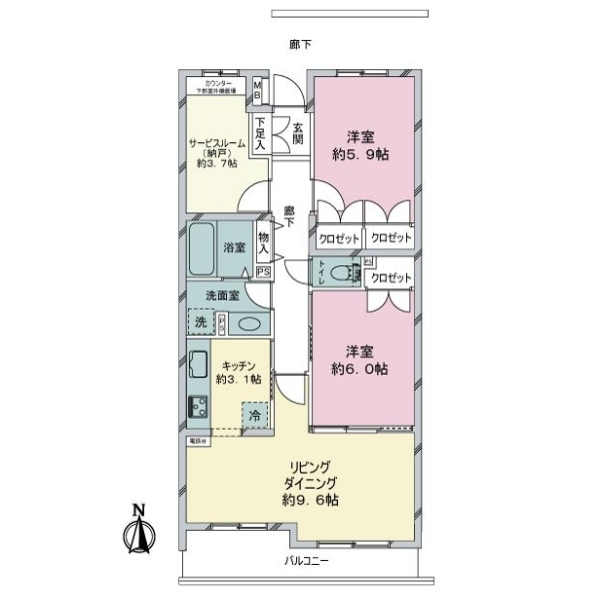 西日暮里パークホームズ 間取図