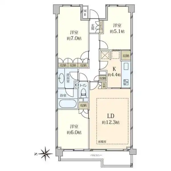 ロワプレイス島津山 間取図