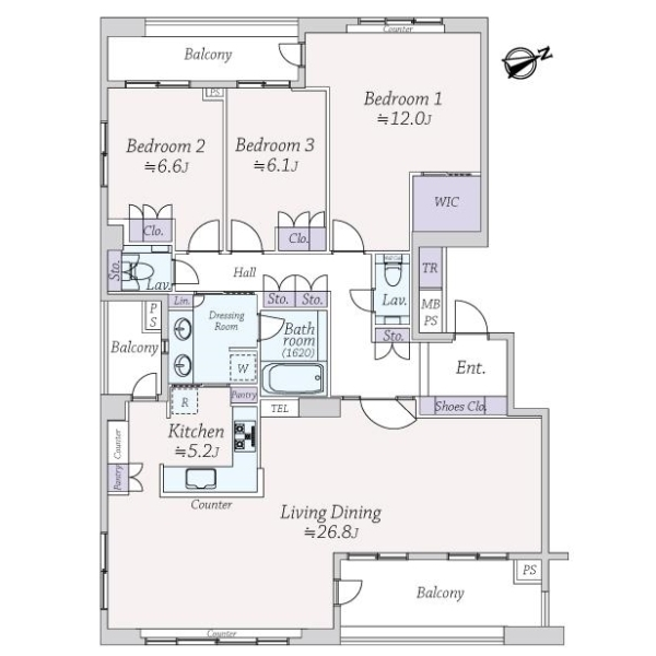 ライオンズ浜田山セントマークス 間取図