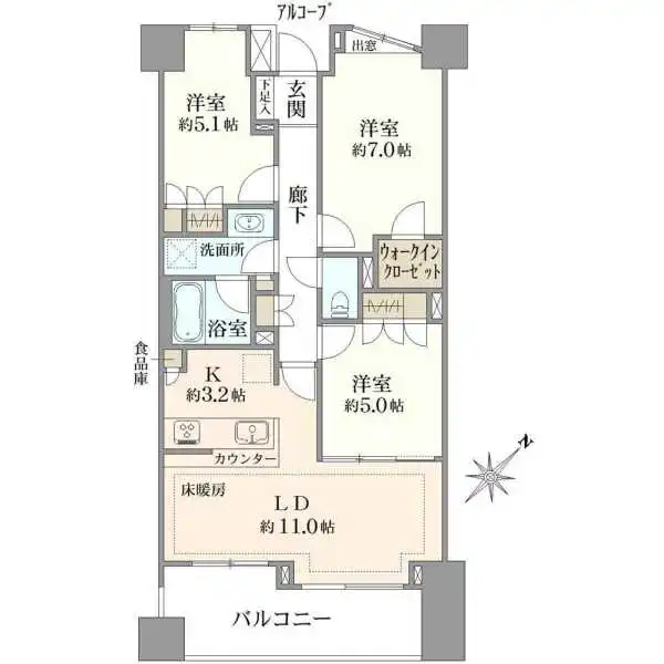 藤和シティホームズ氷川台 間取図