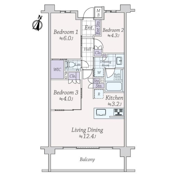 ザ・ライオンズ世田谷八幡山 間取図