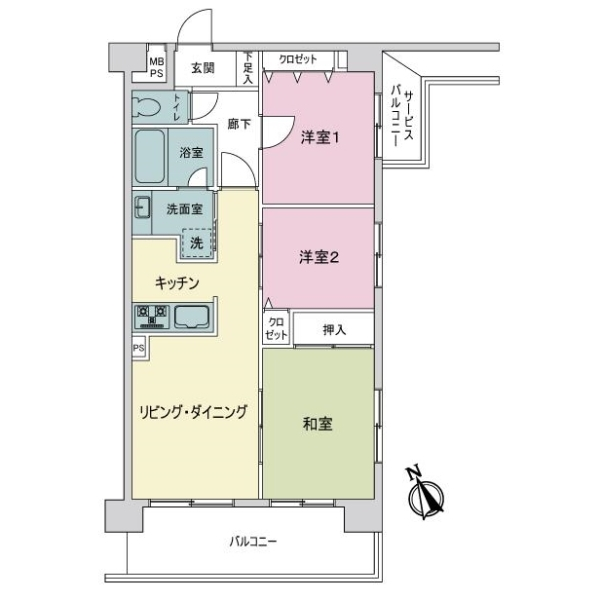 プラザ町屋参番館 間取図