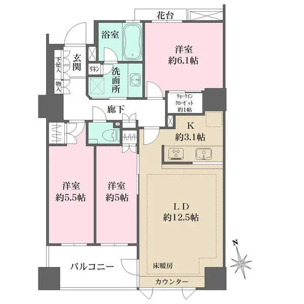 パークホームズ府中セントラルプレイス 間取図