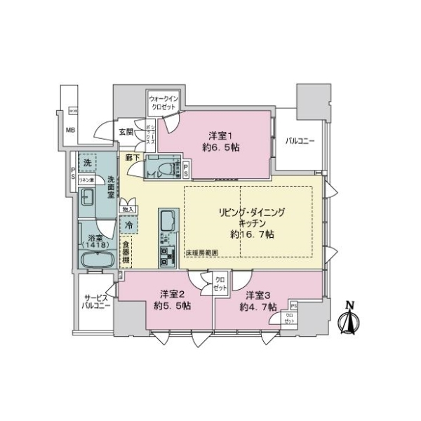 プラウドタワー名古屋丸の内ステーションマークス 間取図
