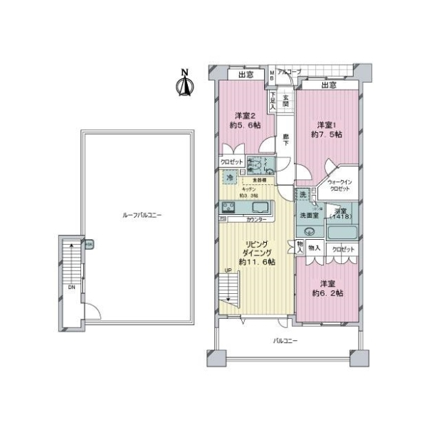 グランエルズ横浜 間取図