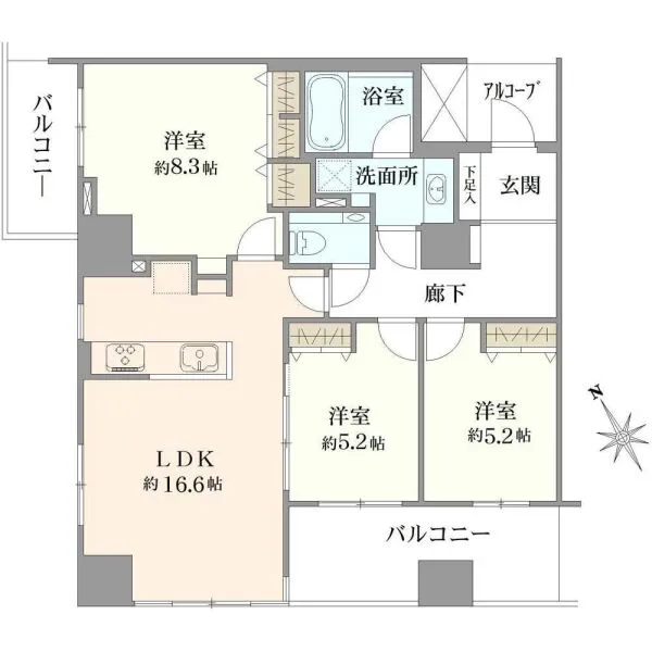 クレッセント三鷹ザ・タワー 間取図