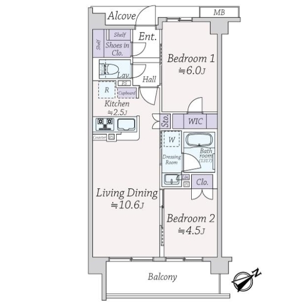 リビオ新宿ザ・レジデンス 間取図