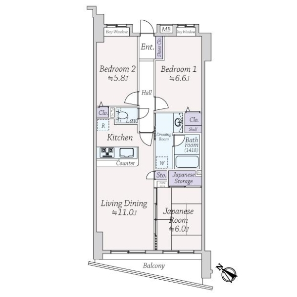 ダイアパレス永山ホワイトエレガンス 間取図