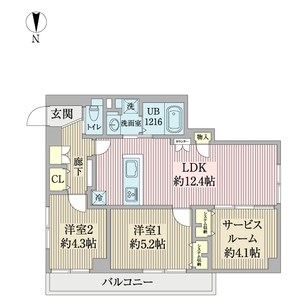 サンハイツ八幡山　Ｂ棟 間取図