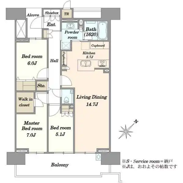 ＨＡＲＵＭＩ　ＦＬＡＧ　ＳＥＡ　ＶＩＬＬＡＧＥ　晴海フラッグＡ棟 間取図