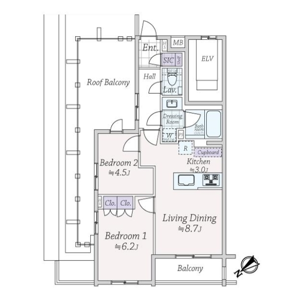 オープンレジデンシア旗の台 間取図