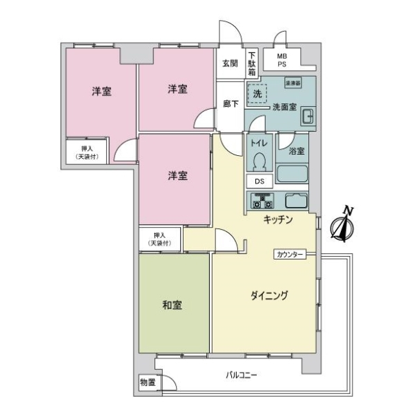 東建金町マンション 間取図