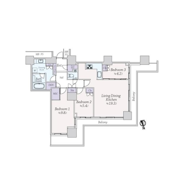 Ｗ　Ｃｏｍｆｏｒｔ　Ｔｏｗｅｒｓ　ＥＡＳＴ 間取図