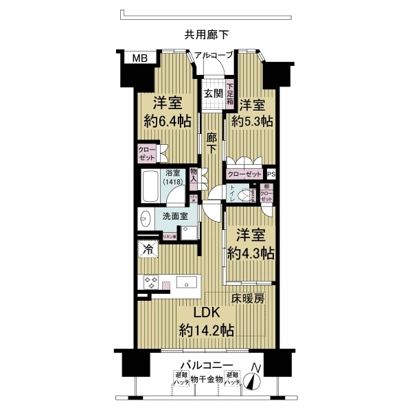 ジェイグランシティ塚本 間取図