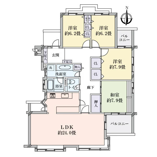 フローラ御影山手Ａ棟 間取図