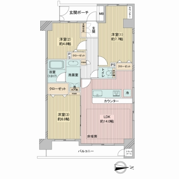 藤和シティホームズ浅草橋鳥越神社前 間取図