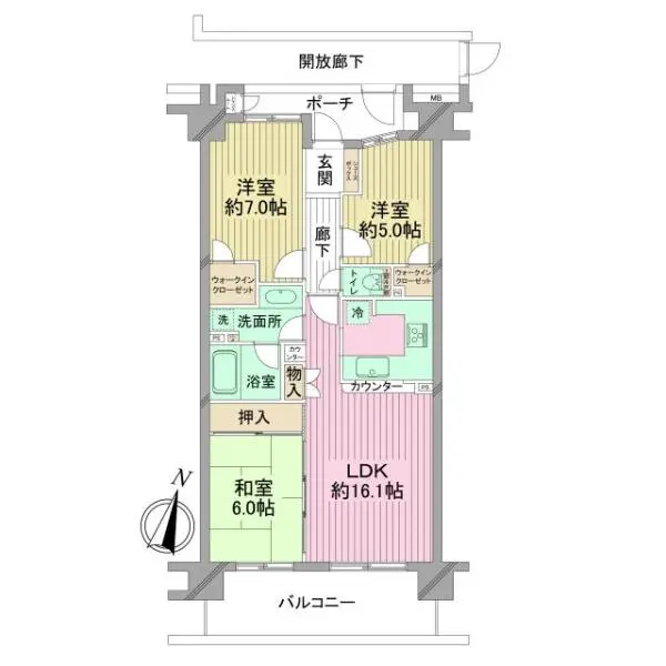グレーシアパーク湘南平塚ガーデンコート 間取図