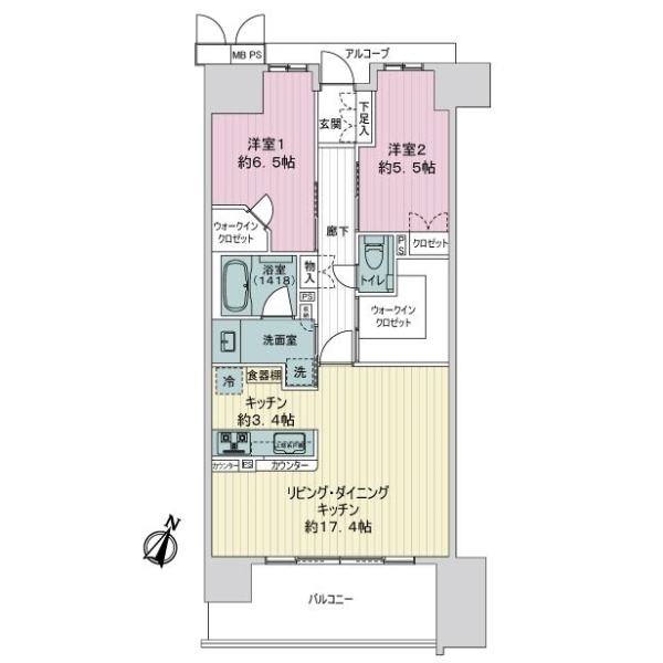 ワコーレ神戸三宮トラッドタワー 間取図