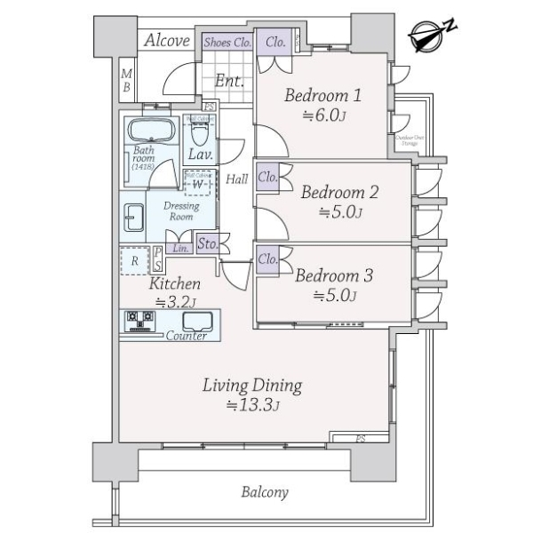 ライオンズ本八幡レジデンス 間取図