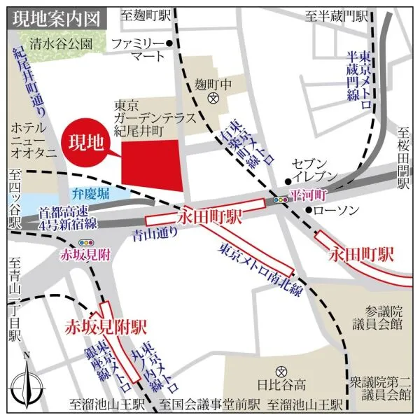東京ガーデンテラス紀尾井町 地図