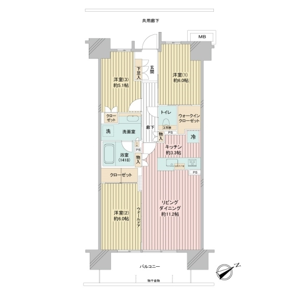 プレミスト湘南辻堂アクアフェイス 間取図