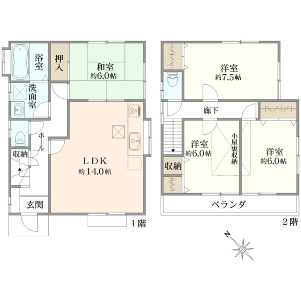 相模原市中央区清新５丁目 間取図