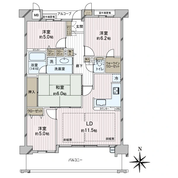 モンセーヌ高槻セレシア 間取図