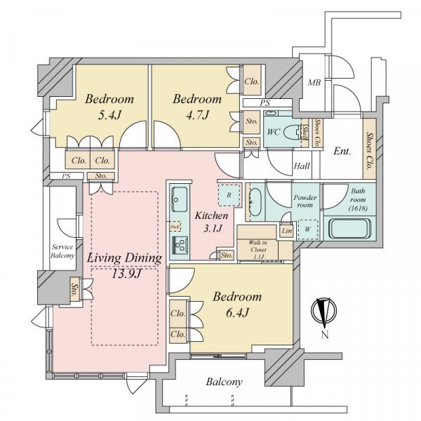 グランドメゾン上町台ザ・タワー 間取図