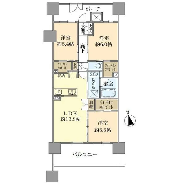 コスモデュオスクエアノーザンスクエア 間取図