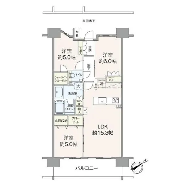 プレミスト東林間さくら通り 間取り図