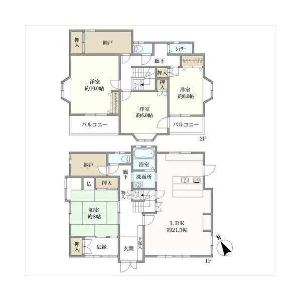 茅ヶ崎市旭が丘 間取図