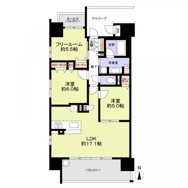プレサンスロジェ高岳 間取図
