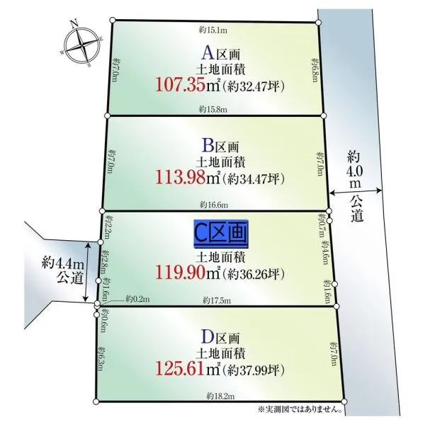茅ヶ崎市中島 （全体区画図）対象地：C区画