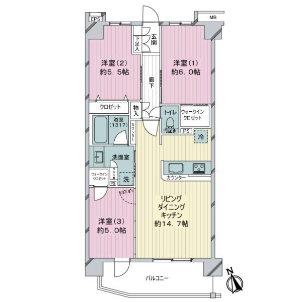 パレステージ江北 間取図