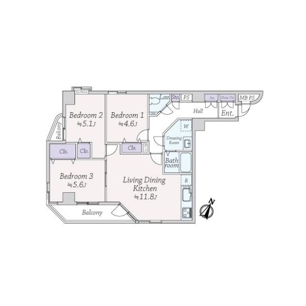ライオンズマンション沼袋第参 間取図