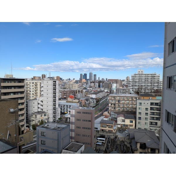 パークハウス市谷柳町 北西側、洋室の窓からの眺望