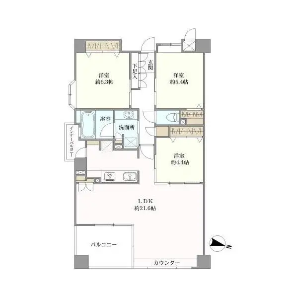 ノーブル猿江恩賜公園Ｅａｓｔ 間取図