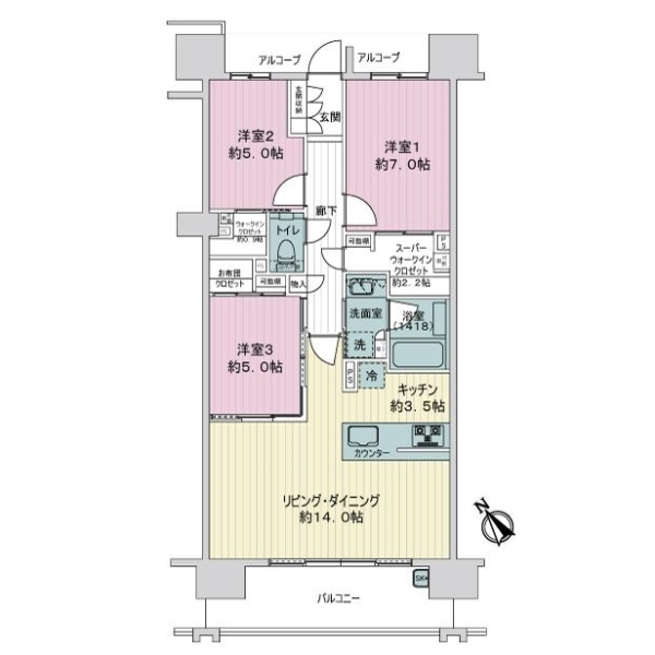 デュオヒルズ植田 間取図